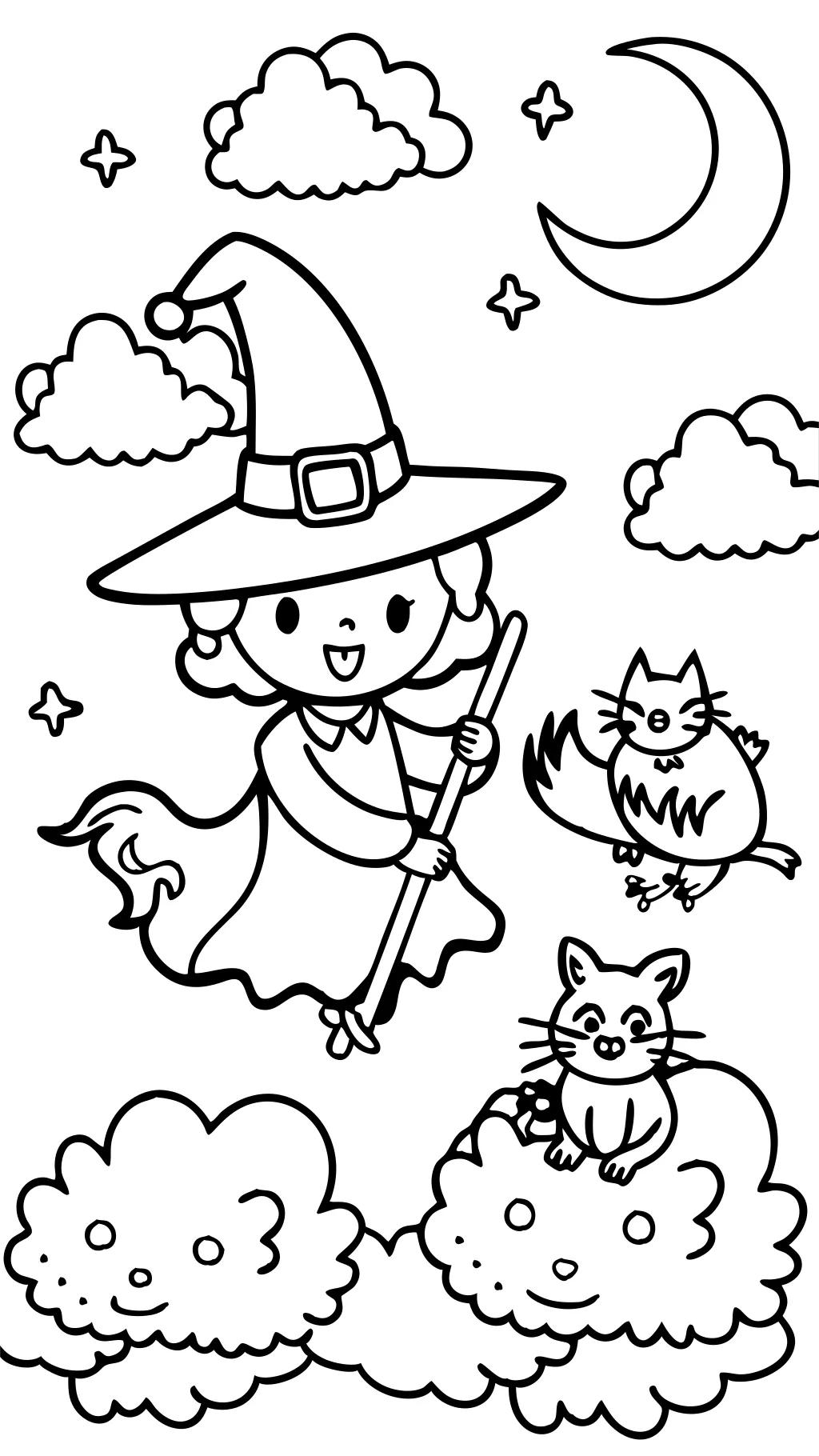 room on the broom coloring pages